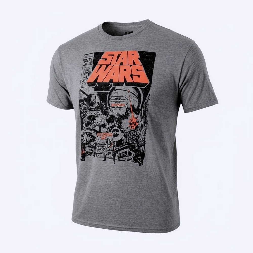 Men's Star Wars Comic‎ Cover Graphic T-Shirt Size 2XL Grey Short Sleeve